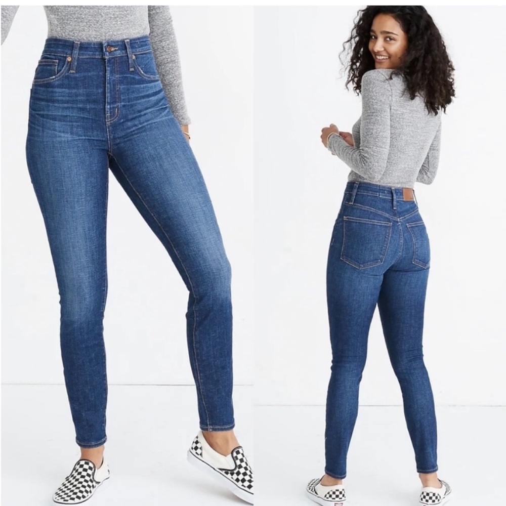 MADEWELL | CURVY HIGH RISE SKINNY JEANS - MOREAUX WASH | SIZE 31 PETITE